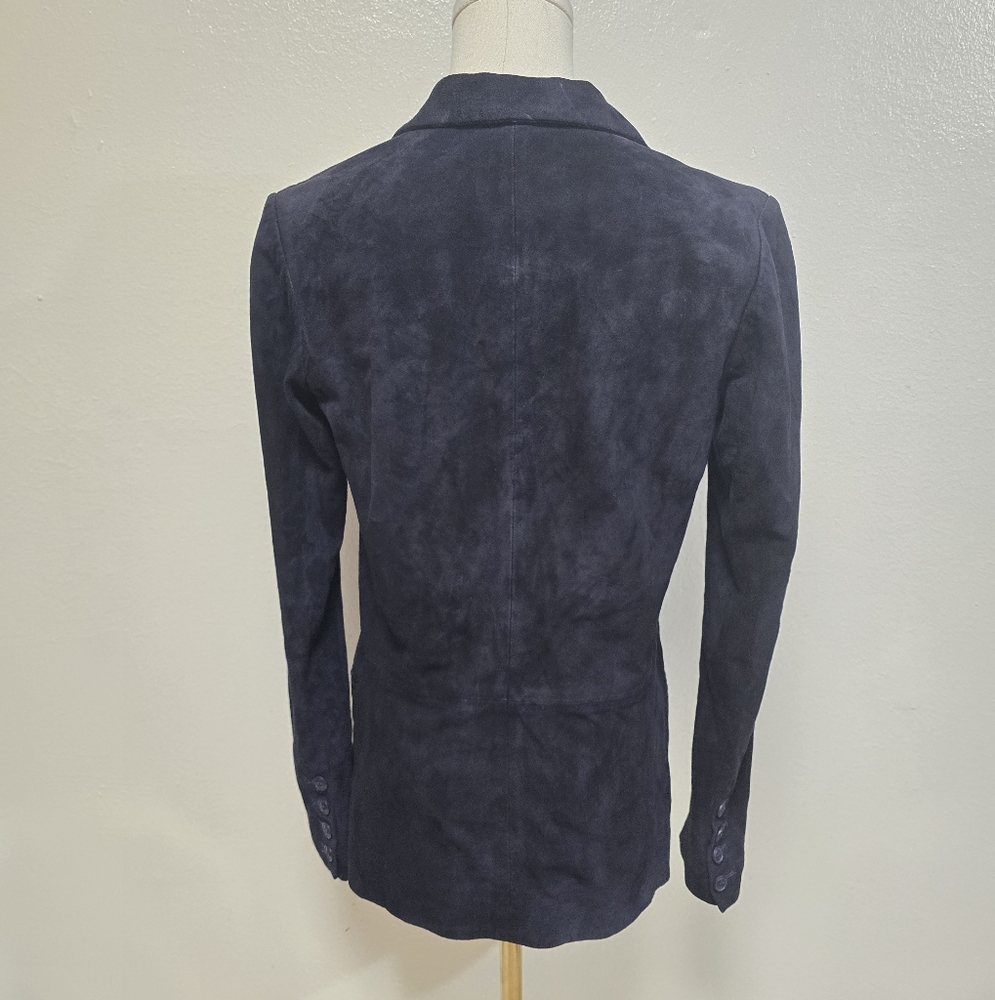 RtA Iggy Lambskin Suede Navy Blazer Size XS - Picture 5 of 9